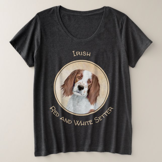 Camiseta Pintura de Setores Vermelho e Branco Irlandês - Ar (Frente do Design)