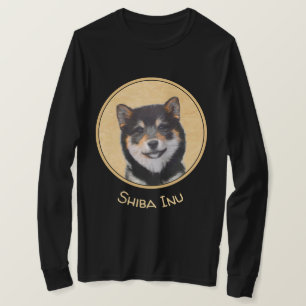 Camiseta Pintura de Shiba Inu (Preto e Adulto) - Arte Canin