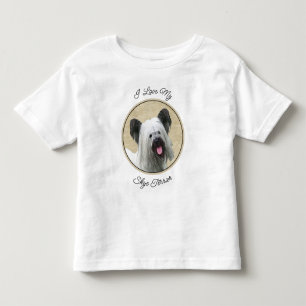 Camiseta Pintura de Skye Terrier - Arte de Cachorro Origina