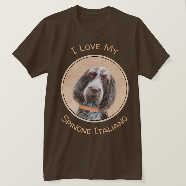 Camiseta Pintura de Spinone Italiano - Arte de Cachorro Ori (Frente do Design)