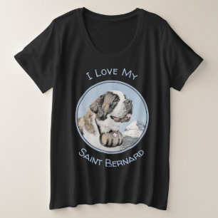 Camiseta Pintura de St Bernard - arte original bonito do