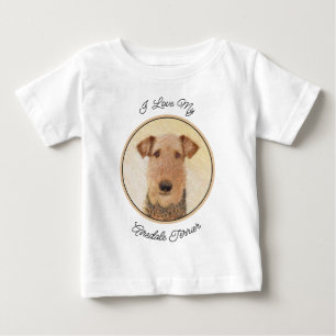 Camiseta Pintura de Terrier Airedale - Arte original cômoda