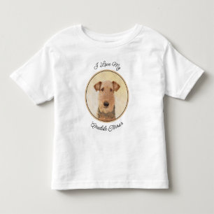 Camiseta Pintura de Terrier Airedale - Arte original cômoda