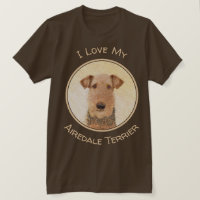 Pintura de Terrier Airedale - Arte original cômoda