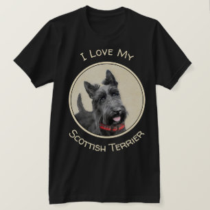 Camiseta Pintura de Terrier do Scottish - arte original