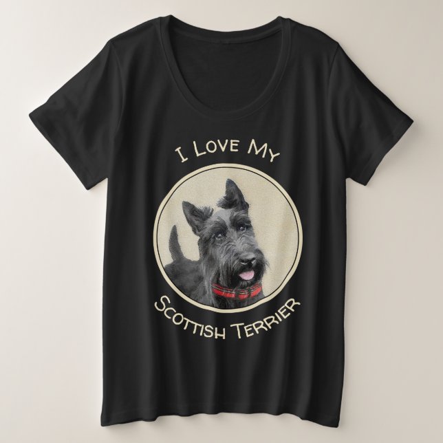 Camiseta Pintura de Terrier escocês - Arte de cão original  (Frente do Design)