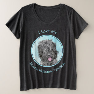 Camiseta Pintura de Terrier russo preto - Cachorro original