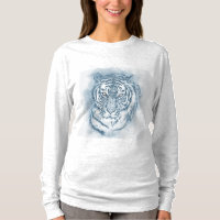 Pintura de tigre azul branco para sua cinza