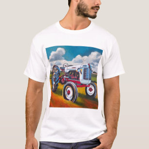Camiseta Pintura de Trator Antigo - Presente para Amantes d
