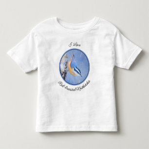 Camiseta Pintura de Trepadeira-de-peito-vermelho Arte Origi
