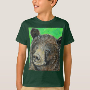 Camiseta Pintura de Urso Marrom