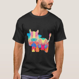 Camiseta Pintura de Vaca de Quadrinhos Fofa