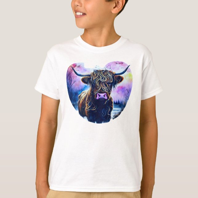 Camiseta Pintura de Vaca em Forma de Coração abstrato (Frente)