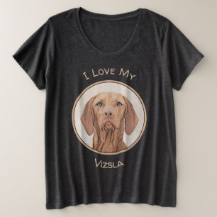 Camiseta Pintura de Vizsla - arte original bonito do cão