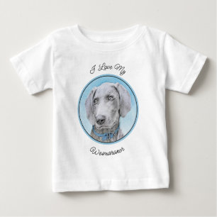 Camiseta Pintura de Weimaraner - Arte de Cachorro Original