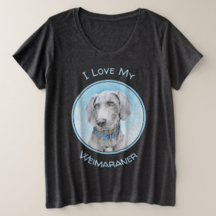 Camiseta Pintura de Weimaraner - Arte de Cachorro Original
