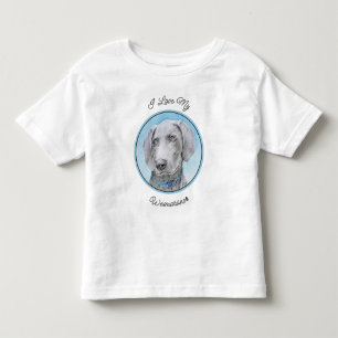 Camiseta Pintura de Weimaraner - Arte Original de Cachorro