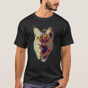 Camiseta Pintura Digital Abstrato De Um Gato 35