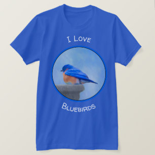 Camiseta Pintura do Bluebird - arte original do pássaro