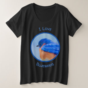 Camiseta Pintura do Bluebird - arte original do pássaro