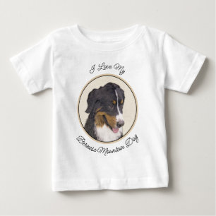 Camiseta Pintura do Cão de Montanha Bernês - Arte Original 