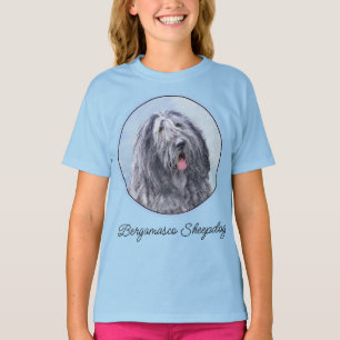 Camiseta Pintura do Cão de Pastoreio Bergamasco - Original 