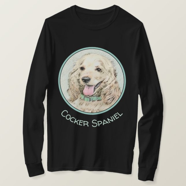 Camiseta Pintura do Cocker Spaniel Buff - Arte Original par (Frente do Design)