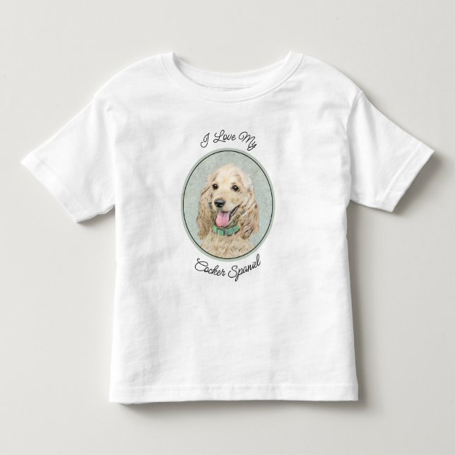 Camiseta Pintura do Cocker Spaniel Buff - Arte Original par (Frente)