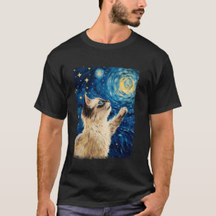 Camiseta Pintura do Gato Birmanês Noite Estrelada