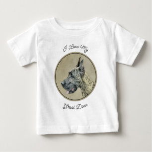 Camiseta Pintura do Great Dane (Brindle) - Arte Original de