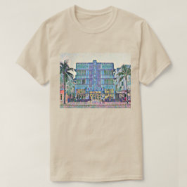 Camiseta Pintura do Hotel Deco de Arte de Miami Beach 2
