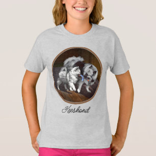 Camiseta Pintura do Keeshond em Momentos de Diversão - Arte