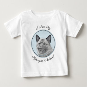 Camiseta Pintura do Norwegian Elkhound - Arte Original de C