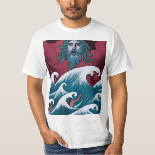 Camiseta Pintura do óleo de Crimson Neptune