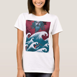 Camiseta Pintura do óleo de Crimson Neptune