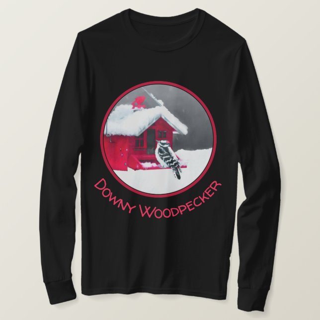 Camiseta Pintura do Pica-Pau Downy - Arte Original (Frente do Design)
