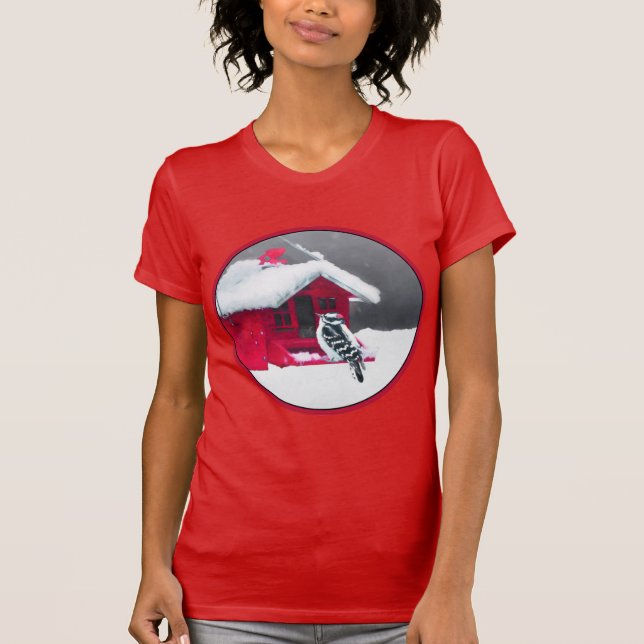 Camiseta Pintura do Pica-Pau Downy - Arte Original (Frente)