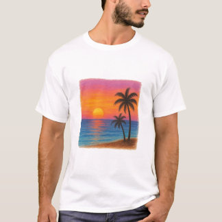 Camiseta pintura do pôr do sol