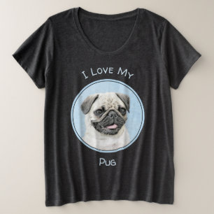 Camiseta Pintura do Pug - arte original bonito do cão