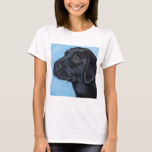 Camiseta Pintura do Puppy Labrador Preto