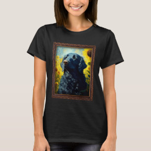 Camiseta Pintura do Retriever revestida Curva Flor de Giras