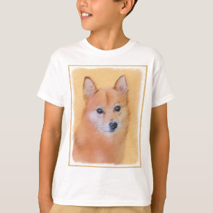 Camiseta Pintura do Spitz Finlandês - Arte Original de Cach
