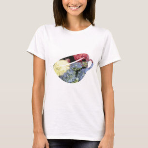 Camiseta Pintura do Teacup do Flor com Hipodrangea Azul e R