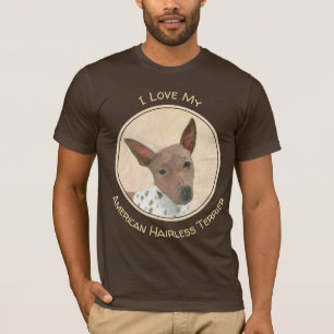 Camiseta Pintura do Terrier Americano Sem Pelo - Arte Canin