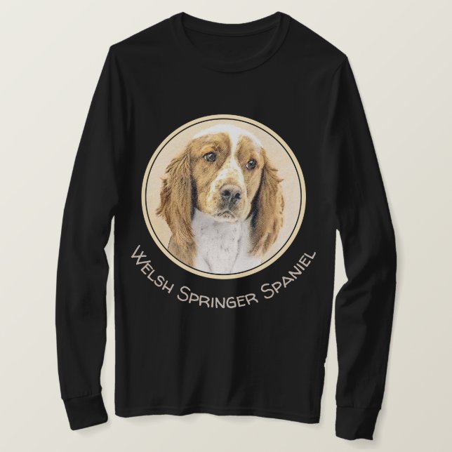Camiseta Pintura do Welsh Springer Spaniel - Arte Original  (Frente do Design)