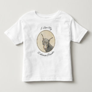 Camiseta Pintura Doberman Pinscher - Arte Original para Cac