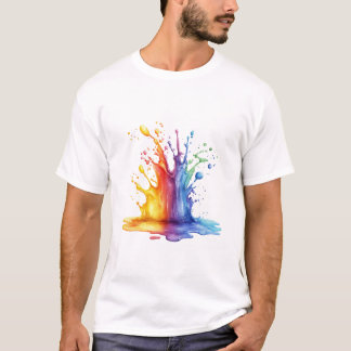 Camiseta Pintura elegante e criação de presentes coloridos