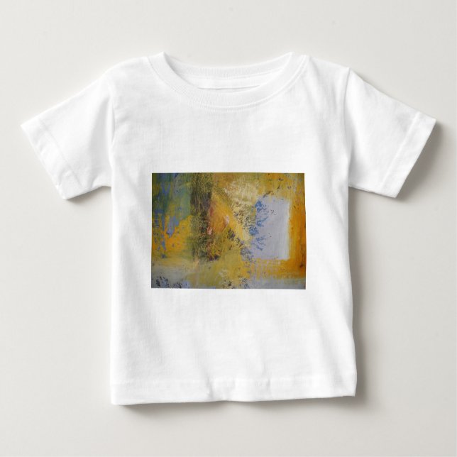 Camiseta Pintura em Abstrato de Arte Amarela Moderna (Frente)