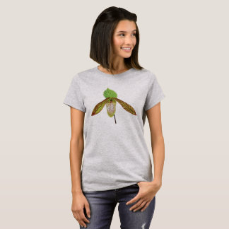 Camiseta Pintura em aquarela botânica de orquídea Paphioped