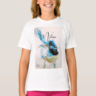 Camiseta Pintura em Aquarela de Cardeal Azul Australiano